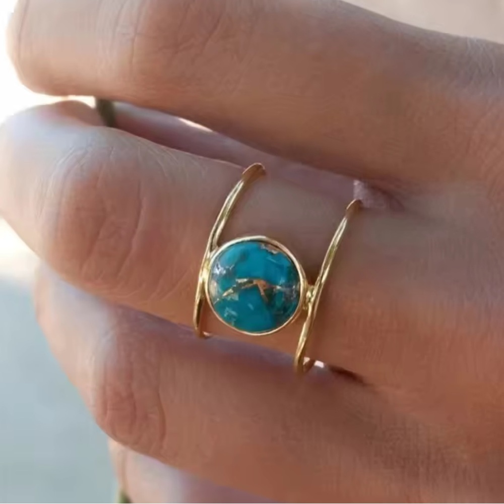 Gold and Turquoise Ring